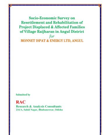 Socio Economic Report & List of Families - Angul