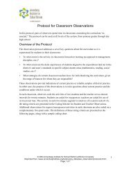 Protocol for Classroom Observations - Annenberg Institute for ...