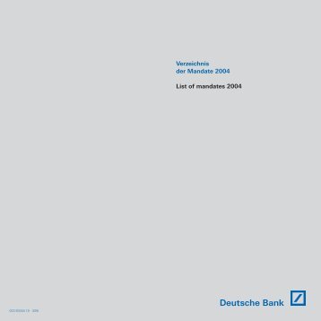 Mandates 2004 - Deutsche Bank Annual Report 2012