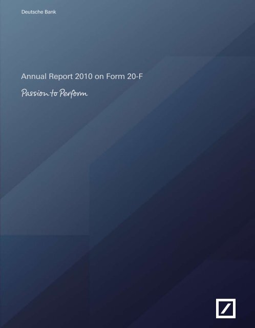 SEC Form 20-F - Deutsche Bank Annual Report 2012