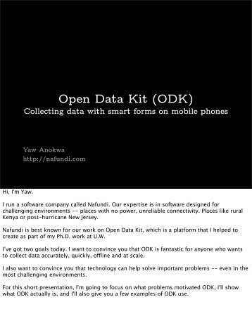 Open Data Kit (ODK) - Yaw Anokwa