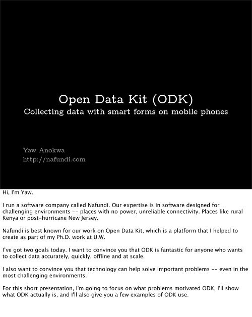 Open Data Kit (ODK) - Yaw Anokwa