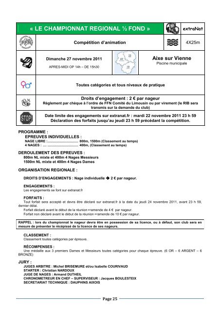 1 - Limousin en Natation - Fédération Française de Natation