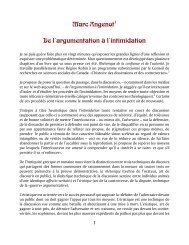 De l'argumentation à l'intimidation, variations de l ... - Marc Angenot