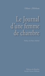 Le Journal d'une femme de chambre - Éditions du Boucher