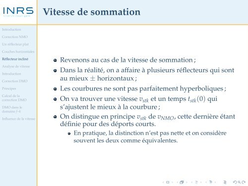 Corrections dynamiques et analyse de vitesse - liamg