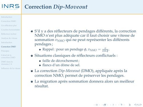 Corrections dynamiques et analyse de vitesse - liamg