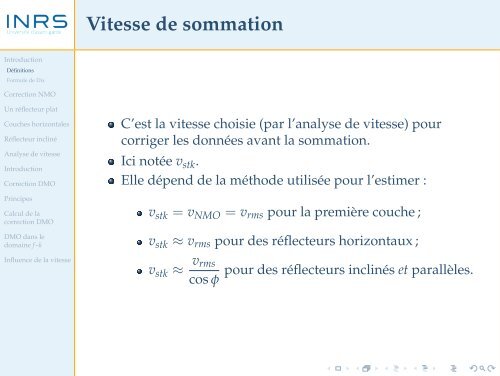 Corrections dynamiques et analyse de vitesse - liamg