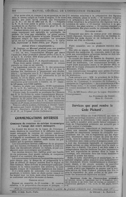 MANUEL GÉNÉRAL DE L'INSTRUCTION PRIMAIRE - INRP