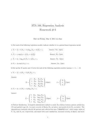 STA 108, Regression Analysis Homework # 6