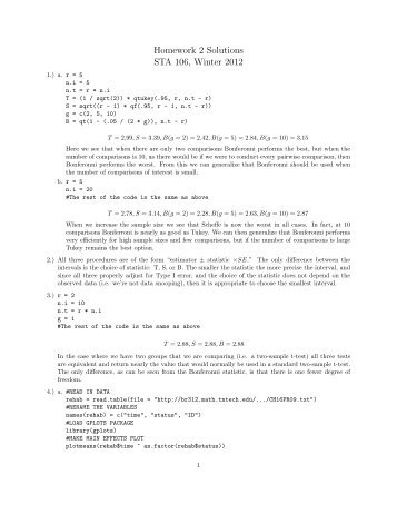 Homework 2 Solutions STA 106, Winter 2012 - Statistics