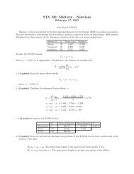 STA 106: Midterm – Solutions - Statistics