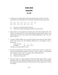 Sample final exam - Statistics