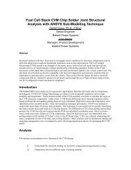 Fuel Cell Stack CVM Chip Solder Joint Structural Analysis ... - Ansys