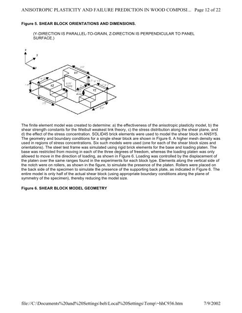 anisotropic plasticity and failure prediction in wood ... - ANSYS Users