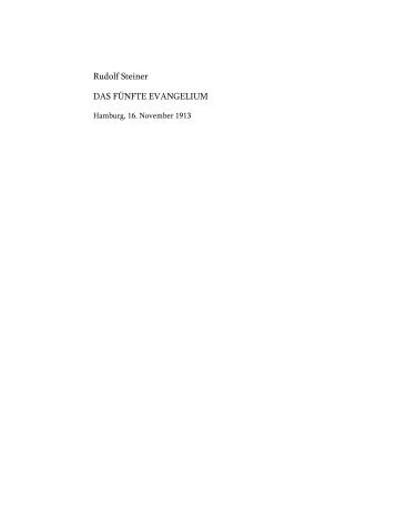 Das fünfte Evangelium (16.11.1913) - Rudolf Steiner Online Archiv