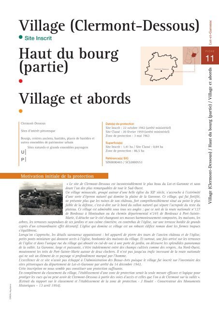 Clermont-Dessous - Haut-Bourg - Village - Zone de protection