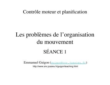 Les problèmes de l'organisation du mouvement - Emmanuel Guigon