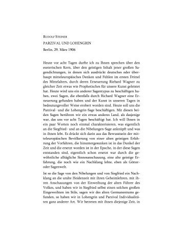 Parzival und Lohengrin - Rudolf Steiner Online Archiv