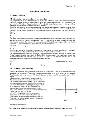 Relativité restreinte