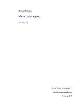 Mein Lebensgang - Rudolf Steiner Online Archiv
