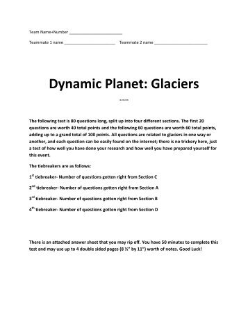 Dynamic Planet: Glaciers
