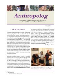 Fall 2007 - Anthropology - Smithsonian Institution