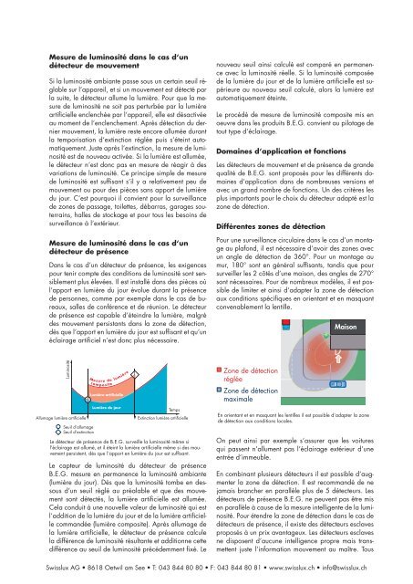 Fonctionnement des détecteurs de mouvement et de ... - Swisslux AG