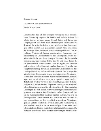 Das menschliche Gewissen - Rudolf Steiner Online Archiv