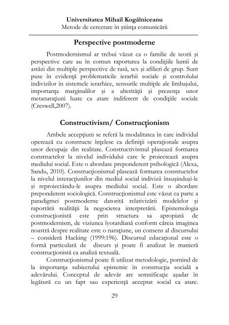 Metode de cercetare în ştiinţa comunicării - Antonio Sandu