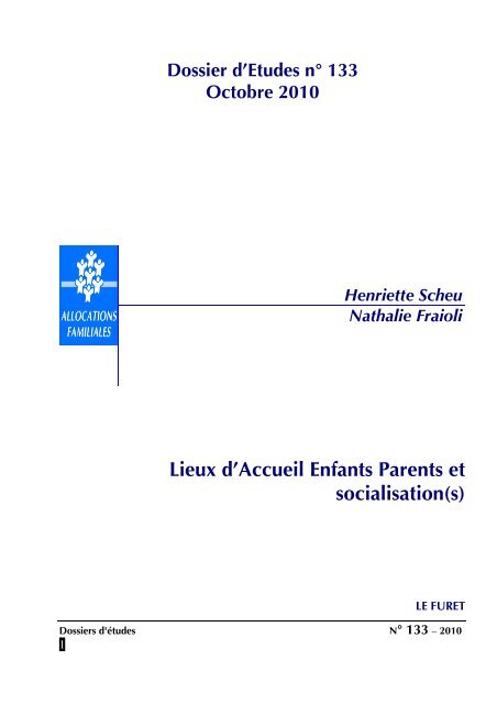 Dossier 133 - Lieux d'Accueil Enfants Parents.pdf - Caf.fr