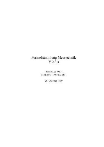 Formelsammlung Messtechnik V 2.3 s