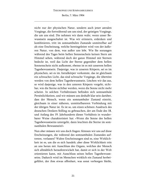 Theosophie und Somnambulismus - Rudolf Steiner Online Archiv
