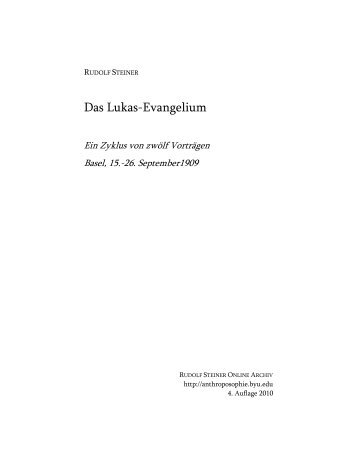 Das Lukas-Evangelium - Rudolf Steiner Online Archiv