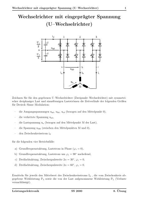 Wechselrichter mit eingeprägter Spannung (U–Wechselrichter)