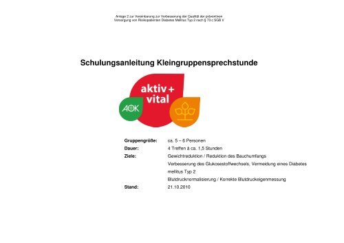 Anlage 2.1 - AOK-Gesundheitspartner