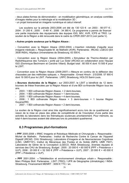 Rapport d'activité et de prospective - LSiiT - Université de Strasbourg