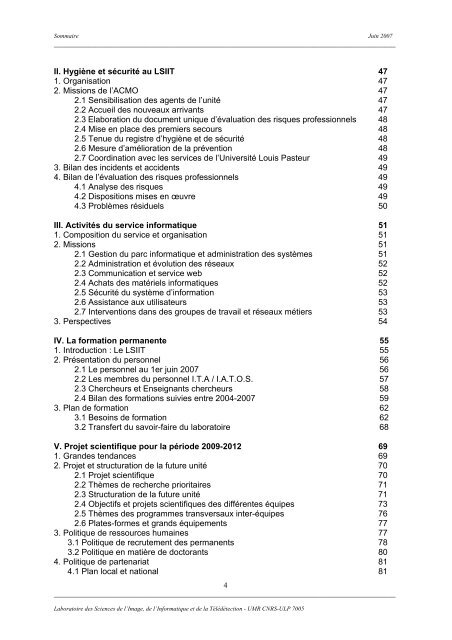 Rapport d'activité et de prospective - LSiiT - Université de Strasbourg