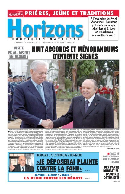 huit accords et mémorandums d'entente signés - Horizons