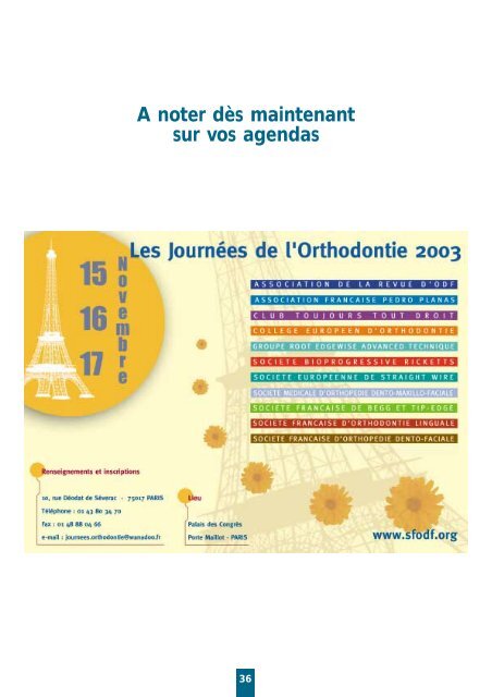 Dimanche 17 Novembre 2002 - Fédération Française d'Orthodontie