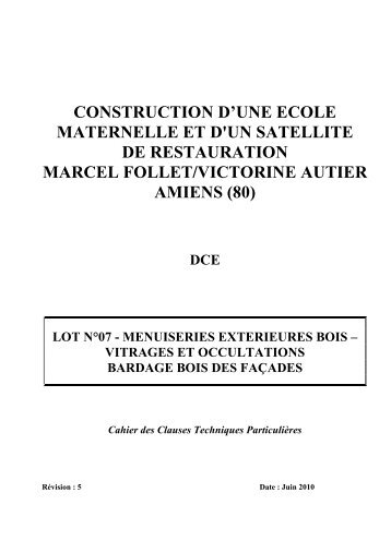 DCE - Lot n°07 - Menui ext.bois - occultations Bardage bois