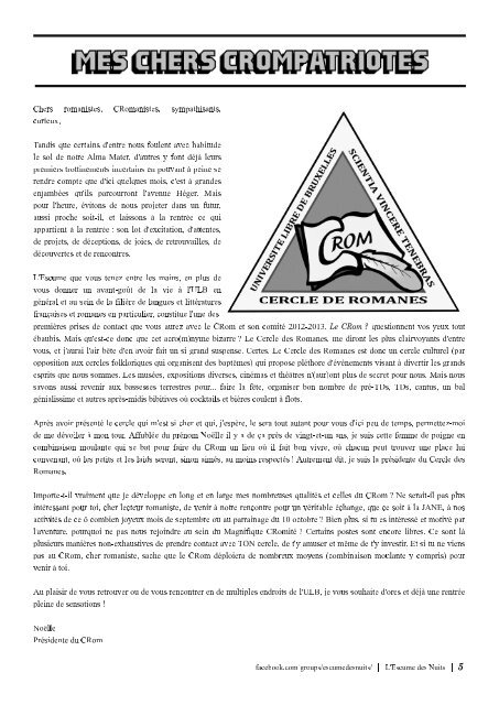 L'Escume des Nuits – Septembre 2012 - Romanes.be