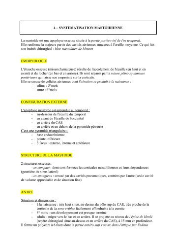 Mastoïde - Service d'ORL du CHU d'Angers