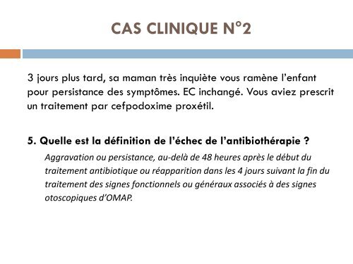 Infections respiratoires hautes de l´enfant .Cas cliniques