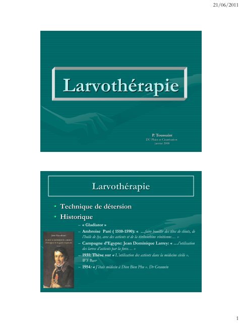 Larvothérapie - e-plastic.fr