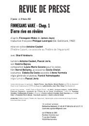 revue de presse-Finnegans Wake-Joyce - Théâtre de l'aquarium