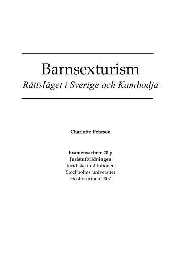 Barnsexturism - Juridicum - Stockholms universitet