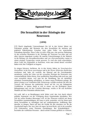 (PDF) Die Sexualität in der Ätiologie der Neurosen