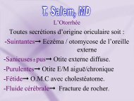 Toutes secrétions d'origine oriculaire soit : -Suintantes! Eczéma ...