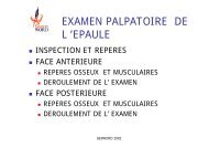 EXAMEN PALPATOIRE DE L 'EPAULE - IRBMS